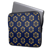 Mitternacht Gold: Luxe Geometric Muster auf Deep B Laptopschutzhülle (Vorderseite Links)