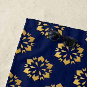 Mitternacht Gold: Luxe Geometric Muster auf Deep B Strandtuch