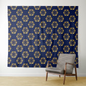Mitternacht Gold: Luxe Geometric Muster auf Deep B Wandteppich (Beispiel (Horizontal))