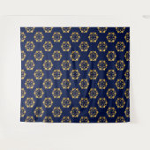 Mitternacht Gold: Luxe Geometric Muster auf Deep B Wandteppich (Vorderseite (Horizontal))