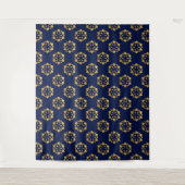 Mitternacht Gold: Luxe Geometric Muster auf Deep B Wandteppich (Vorderseite)