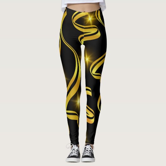 Mitternacht Gold Streak Leggings (Vorderseite)