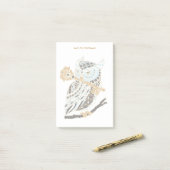 Mitternacht Großer Hornhühner Personalisiert Post-it Klebezettel (Auf Schreibtisch)