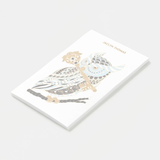 Mitternacht Großer Hornhühner Personalisiert Post-it Klebezettel (angewinkelt)