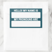 Mitternacht grüner Adlername & Pronoun Labels Rechteckiger Aufkleber (Tasche)