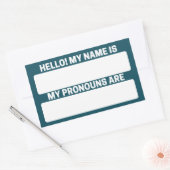 Mitternacht grüner Adlername & Pronoun Labels Rechteckiger Aufkleber (Umschlag)