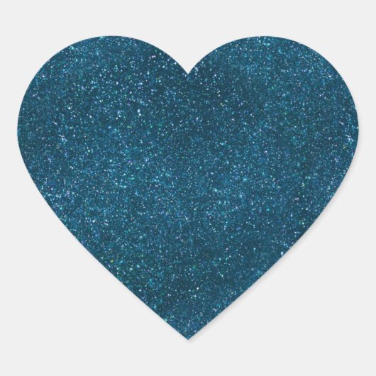 Mitternacht-Grüner Glitzer Herz-Aufkleber (Vorderseite)