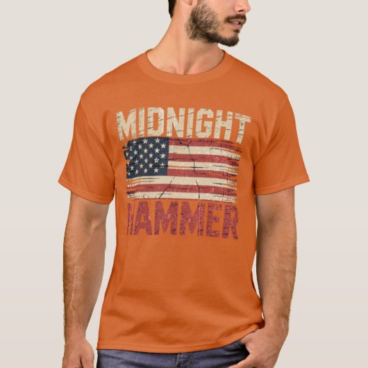 Mitternacht Hammer B-2 Stealth Jet Usa Flag T-Shirt (Vorderseite)