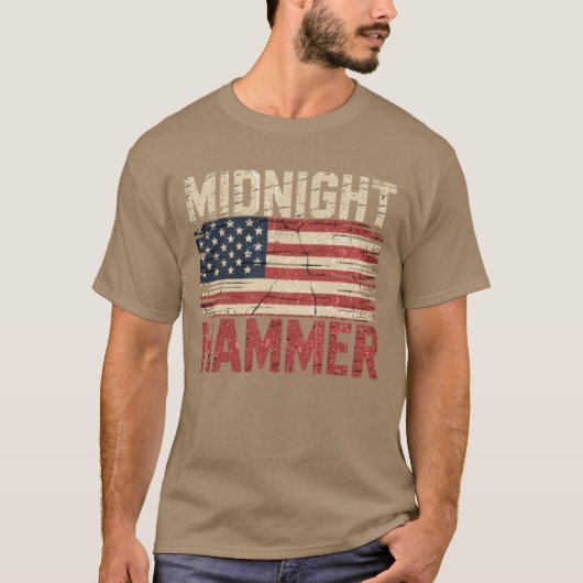 Mitternacht Hammer B-2 Stealth Jet Usa Flag T-Shirt (Vorderseite)