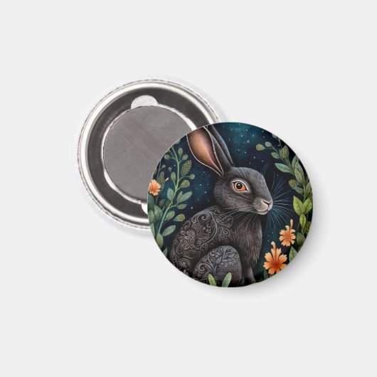 Mitternacht Hare Magnet (Vorderseite/Rückseite)