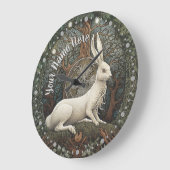 Mitternacht Hare Nature Boho Große Wanduhr (Winkel)