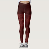 Mitternacht Henna Romance | Red Satiny Grunge Dama Leggings (Vorderseite)