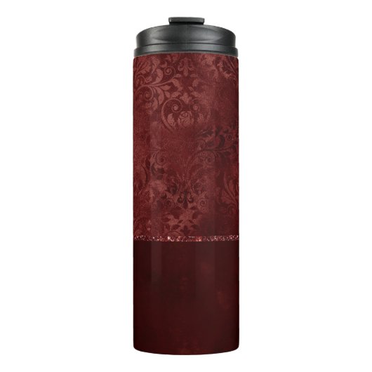 Mitternacht Henna Romance | Red Satiny Grunge Dama Thermosbecher (Vorderseite)