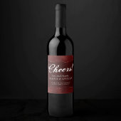 Mitternacht Henna Romance | Red Satiny Grunge Dama Weinetikett