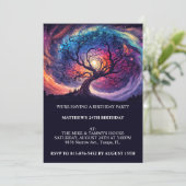 Mitternacht-Himmel Geburtstagsparty Einladungen (Stehend Vorderseite)