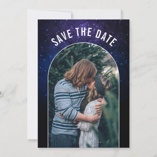 Mitternacht Himmel und leuchtende Sterne Galaxy We Save The Date (Vorderseite)