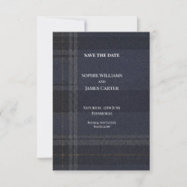 Mitternacht Hochland-Tartan-Erbe Hochzeit Save the Date