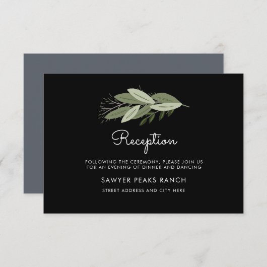 Mitternacht Hochzeitsprigs Empfang Card Einladung (Vorne/Hinten)