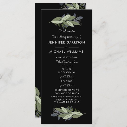 Mitternacht Hochzeitsprigs Programm (Vorne/Hinten)