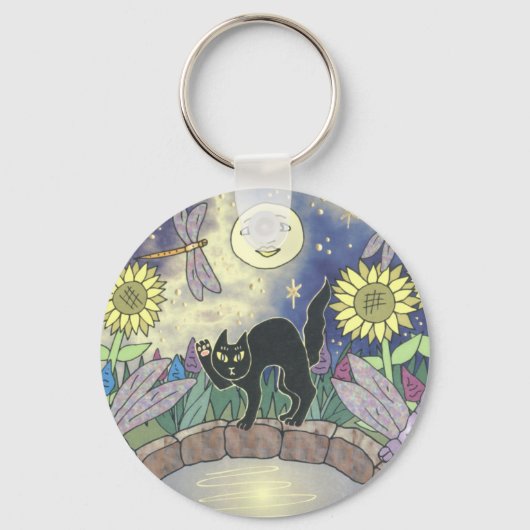 Mitternacht im Garten der Libellen Schlüsselanhänger (Vorderseite)