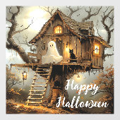 Mitternacht im Lantern Tree Fensteraufkleber (Blatt)