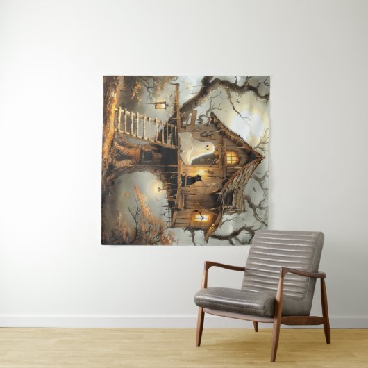 Mitternacht im Lantern Tree Wandteppich (Beispiel (Horizontal))