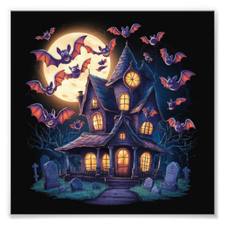 Mitternacht im Spuk Anwesen Fotodruck