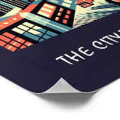 Mitternacht in der Stadt, die niemals Art Deco sch Poster (Ecke)