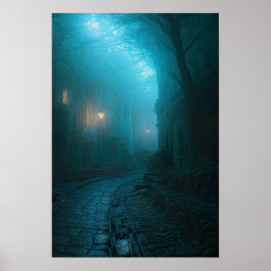 Mitternacht in der Stadt Enigmatien Poster