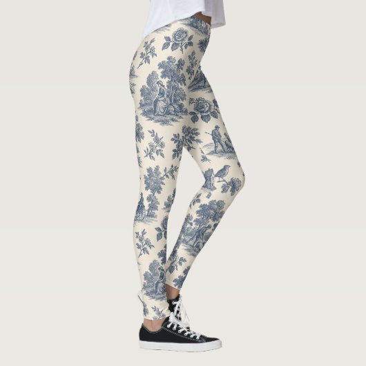 Mitternacht in der Wiese - Blauer Toilpattern Legg Leggings (Rechts)