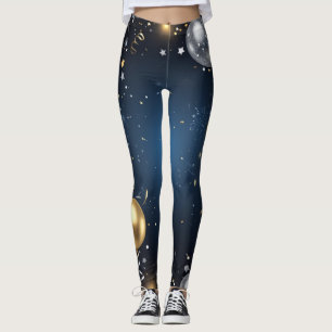 Mitternacht in Gold und Silber Leggings
