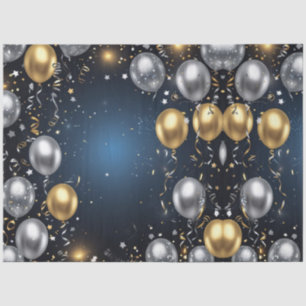 Mitternacht in Gold und Silber Seidenpapier