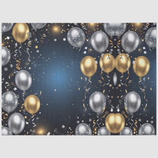 Mitternacht in Gold und Silber Seidenpapier (Vorderseite)