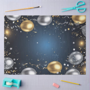 Mitternacht in Gold und Silber Seidenpapier