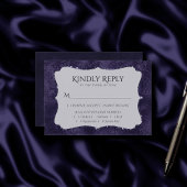 Mitternacht Indigo Romance | Satiny Damask Entree RSVP Karte