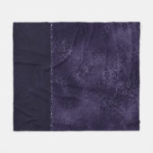 Mitternacht Indigo Romance | Satiny Grunge Damask Fleecedecke (Vorderseite (Horizontal))