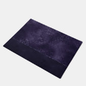 Mitternacht Indigo Romance | Satiny Grunge Damask Fußmatte (Schrägansicht)