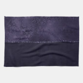 Mitternacht Indigo Romance | Satiny Grunge Damask Geschirrtuch (Horizontal)