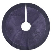 Mitternacht Indigo Romance | Satiny Grunge Damask Polyester Weihnachtsbaumdecke (Vorderseite)