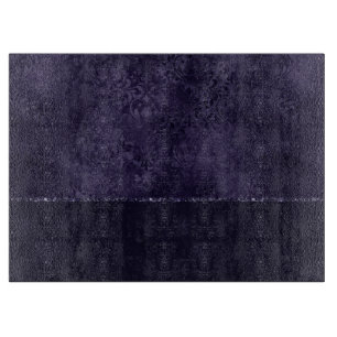 Mitternacht Indigo Romance Satiny Grunge Damask Schneidebrett