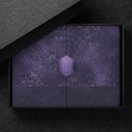 Mitternacht Indigo Romance | Satiny Grunge Damask Seidenpapier