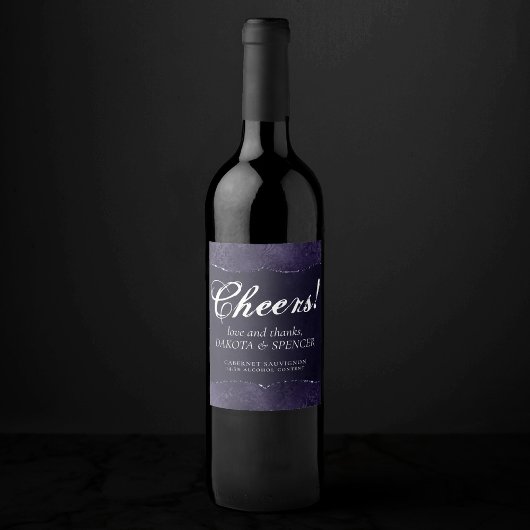 Mitternacht Indigo Romance | Satiny Grunge Favor Weinetikett