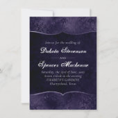 Mitternacht Indigo Romance | Satiny Grunge Wedding Einladung (Vorderseite)