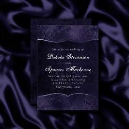Mitternacht Indigo Romance | Satiny Grunge Wedding Einladung