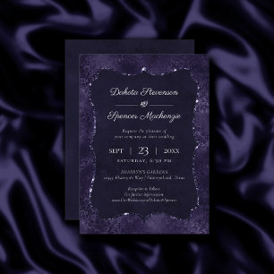 Mitternacht Indigo Romance Satiny Grunge Wedding Einladung