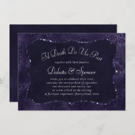 Mitternacht Indigo Romance | Satiny Grunge Wedding Einladung