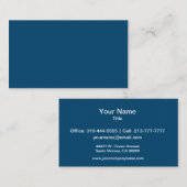 Mitternacht Indio Solid Color Visitenkarte (Vorne/Hinten)