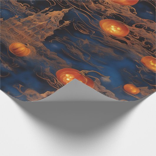 Mitternacht Jack-O' Lantern Ball Geschenkpapier (Ecke)