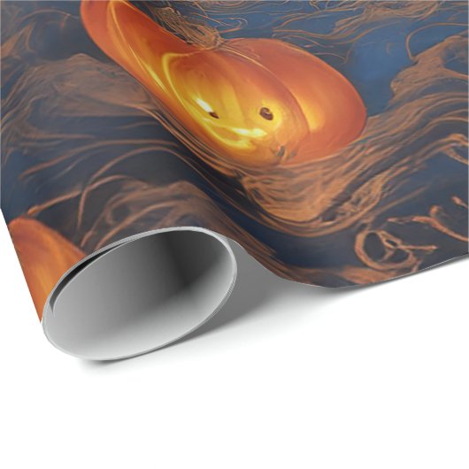 Mitternacht Jack-O' Lantern Ball Geschenkpapier (Rolleneckpunkt)