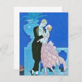 Mitternacht Kiss Art Déco Einladungen (Vorne/Hinten)